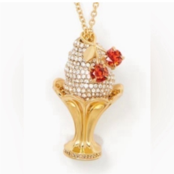 Kate Spade ice cream sundae golden necklace NWT - Picture 5 of 6